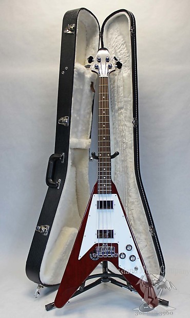 Gibson Flying V 4 String Bass Guitar Cherry Finish with Hardshell Case