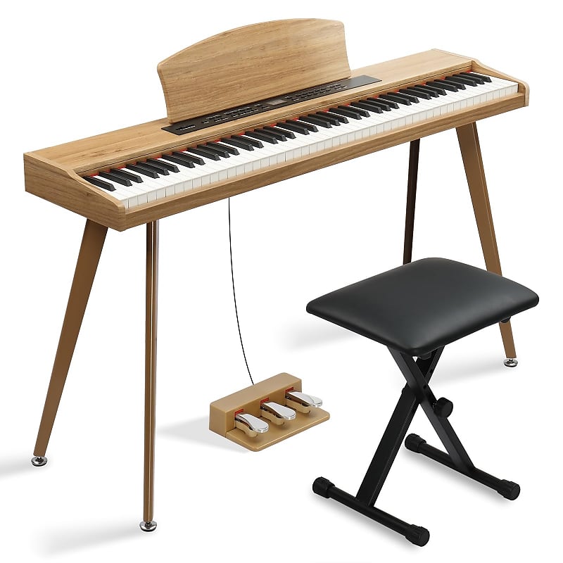 Glarry GPP-203 88 Key Full Size Semi-Weighted Standard Electric Digital Piano with Piano Bench image 1