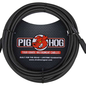Pig Hog PCH20BK 1/4" TS Instrument Cable - 20'