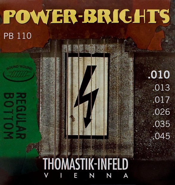 Thomastik-Infeld	PB110 Power Brights Regular Bottom Magnecore Round-Wound Guitar Strings - Medium Light (.10 - .45) image 1