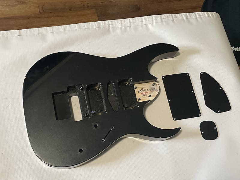 2000 Japan Fujigen Ibanez RG570 Metallic Jet Black Guitar Body Floyd Ready image 1
