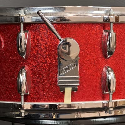 Gretsch Round Badge Red Sparkle snare drum trio 4x14, 5.5x14, 6.5x14 image 18