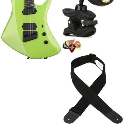 Ernie Ball Music Man Kaizen 6 Solidbody Electric Guitar - Kryptonite  Bundle with Snark ST-8 Super Tight Chromatic Tuner... (4 Items) for sale
