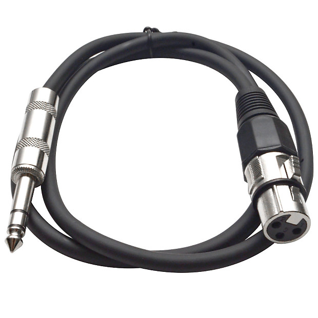 Seismic Audio SATRXL-F3BLACK XLR Female to 1/4" TRS Male Patch Cable - 3' image 1