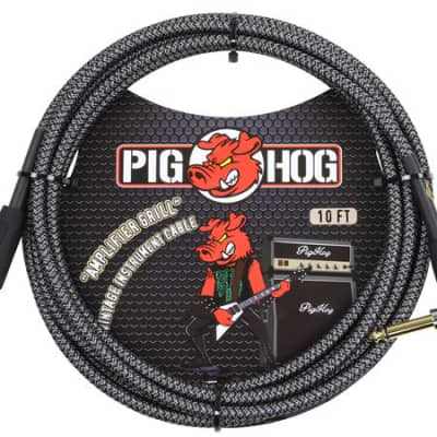 Pig Hog PCH20AGR Amplifier Grill Instrument Cable Right Angle 20 Foot