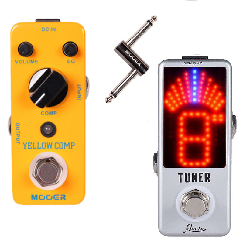 MOOER Yellow Comp Optical Compression and Rowin Tuner + PCZ Jack image 1