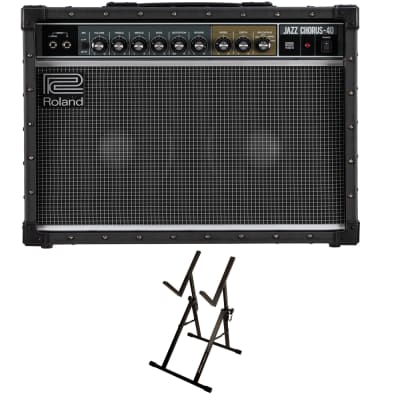 Roland JC-40 Jazz Chorus 2x10" Guitar Amplifier + Ultimate Support Amp Stand image 1