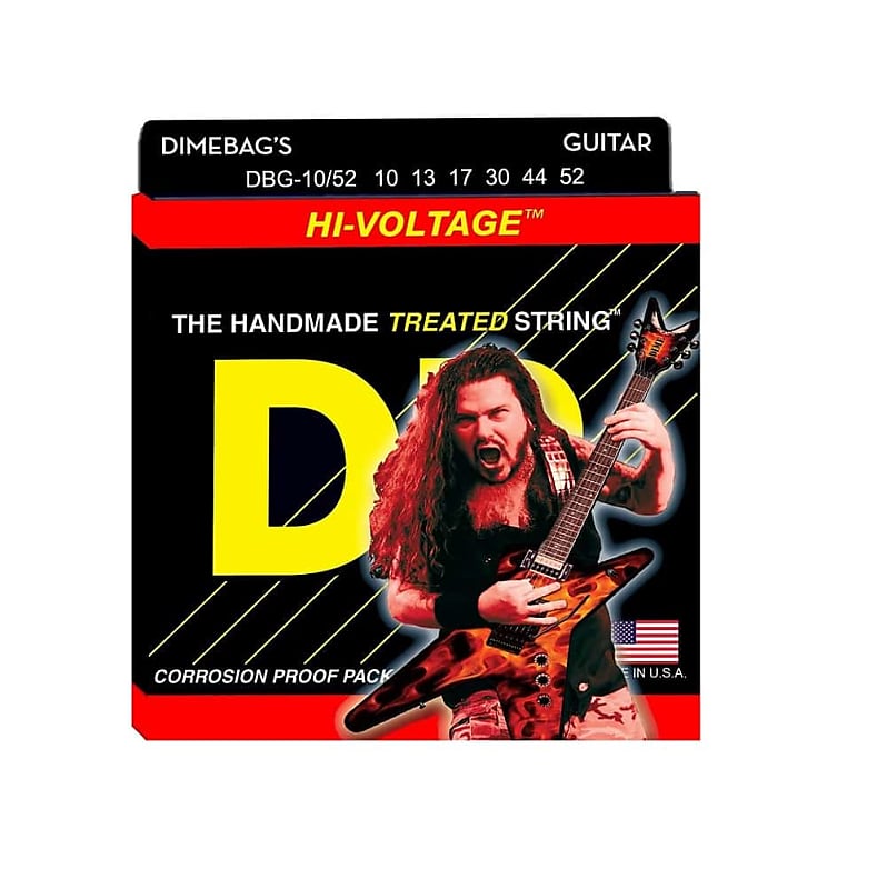 DR Strings Electric Guitar Strings, Dimebag Darrell Signature, Nickel-Plated, 10-52 image 1