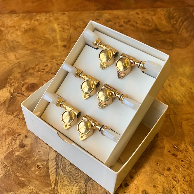 Grover 206G Classical rotomatic star guitar tuners 1969 Gold Reverb