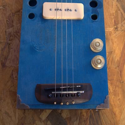 M7Instruments Blue Cigar Box Guitar 2020 Bleu métal image 2