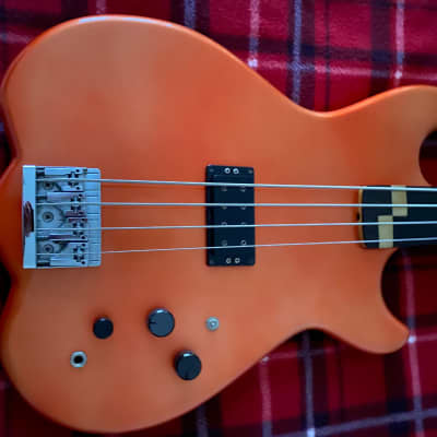 Wilkes  Percussive Fretless Bass 1982 Custom 1982 Metallic Orange image 1