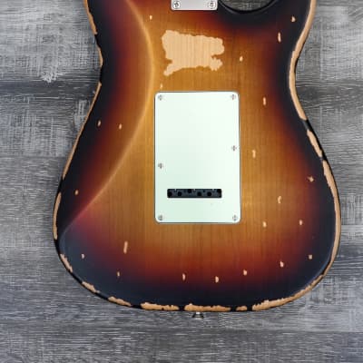 AIO S3 Left Handed Electric Guitar - Relic 3-Tone Sunburst (Maple Fingerboard) image 11