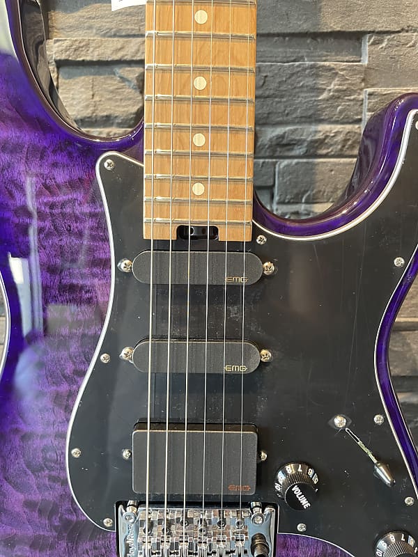 Charvel Marco Sfogli Signature Pro-Mod So-Cal Style 1 HSS FR CM QM,  Caramelized Maple Fingerboard, Transparent Purple Burst 2023 - Transparent  Purple