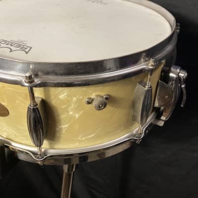 Rikki Rocket's Poison, Slingerland 5x14" Radio King Snare Drum 1951 - Marine Pearl image 8
