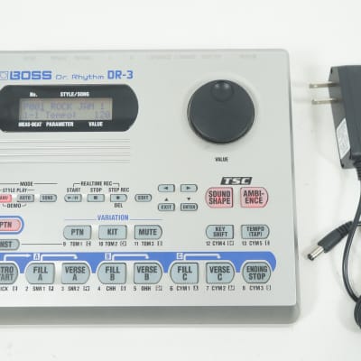 BOSS DR-3 Dr. Rhythm Drum Machine Rhythm Box w/ 100-240V PSU