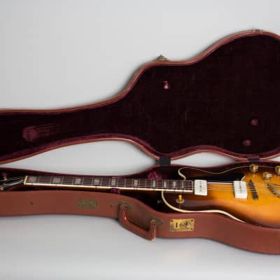 Guild  Aristocrat M-75 Thinline Hollow Body Electric Guitar (1956), ser. #3390, original brown hard shell case. image 10
