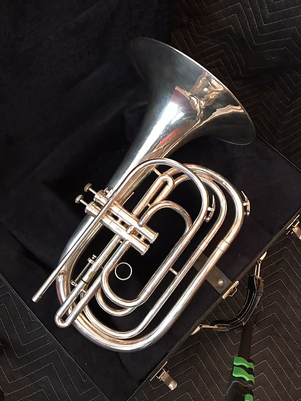 DEG Dynasty French Horn Marching G Bugle 1980s - Silver Plate | Reverb