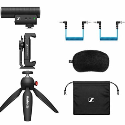 Sennheiser MKE 400 Mobile Kit Camera-Mount Shotgun Microphone with Smartphone Recording Bundle image 1