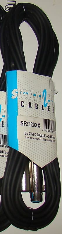 Signal Flex Lo Z Mic Cable - XLR Male to XLR Female - 20 Foot Black image 1