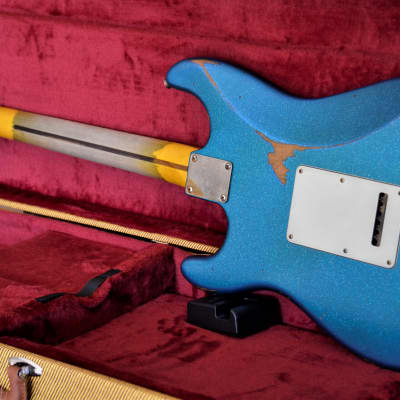 American Fender Stratocaster Performer Custom Relic Nitro Blue Sparkle image 8