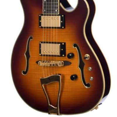 Eastwood CLASSIC 6 TA PH Double Cutaway Design Compact Fully Hollow 6-String Electric Guitar w/Hardshell Case image 4