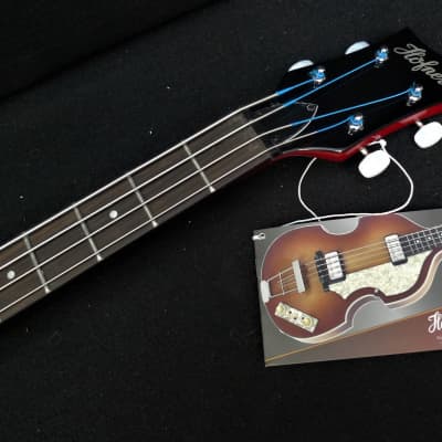 New Hofner Ignition PRO HI-CB-PE-RD RED Club bass guitar LTD Edition Tea Cup Knobs & Flats image 4