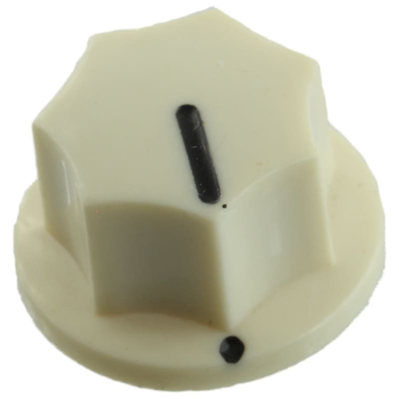 Small Fluted Knob with Black Indicator, Cream image 1