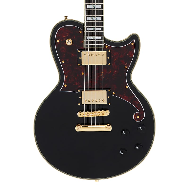 Deluxe Atlantic Solid Black 6-String RH Baritone Solidbody Electric Guitar w/ Case  DADBATLSBKGS image 1