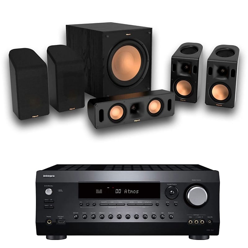 Klipsch Reference Cinema System, Black + Integra DRX 3.4 100W 9.2-Channel 8K Network AV Receiver  			