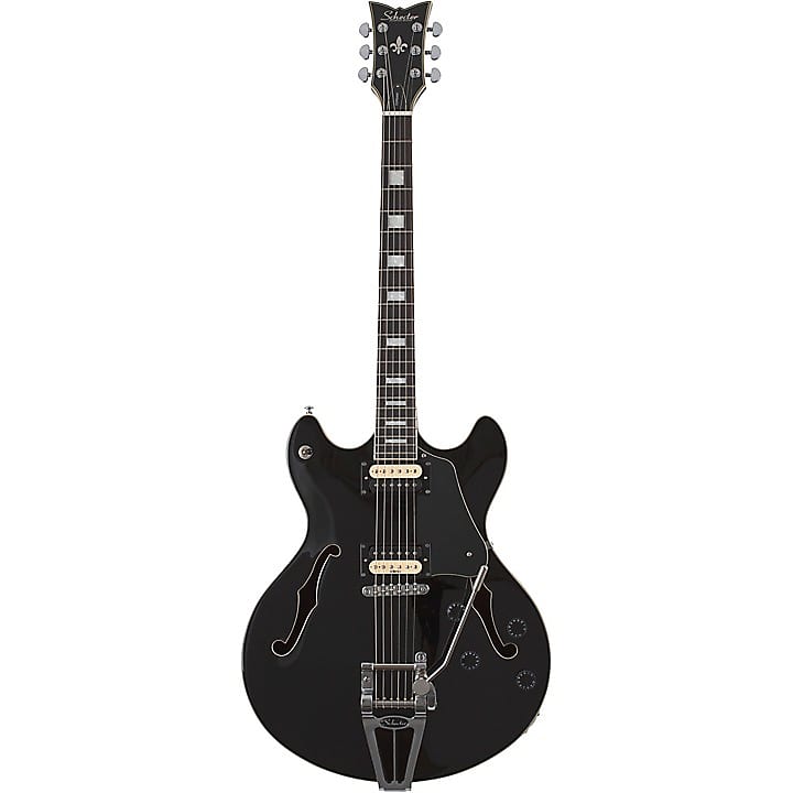 Schecter Guitar Research Corsair Semi-Hollow Electric Guitar Gloss Black 1552 image 1