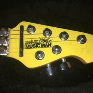 Ernie Ball Music Man Albert Lee Mr Horsepower Nigel Tufnel Spinal Tap 2001 Yellow w/Red Flame Graphi image 2