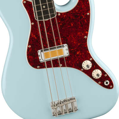 Fender Gold Foil Jazz Bass in Sonic Blue with Deluxe Gig Bag image 4