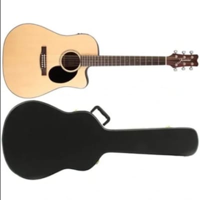 Jasmine JD39CE-NAT Dreadnought Acoustic Electric Guitar. Natural Finish w/ case, B-Stock image 9
