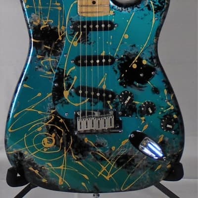 FENDER CUSTOM SHOP ANODIZED ALUMINUM Stratocaster 1994 GREEN GOLD SWIRL 1 OF ONLY 36 image 2