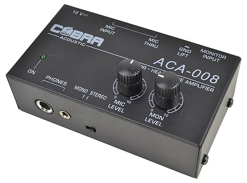 Cobra Aca 008 Amplificatore Per Cuffie Con Ingresso Microfonico E Mic Thru  Xlr