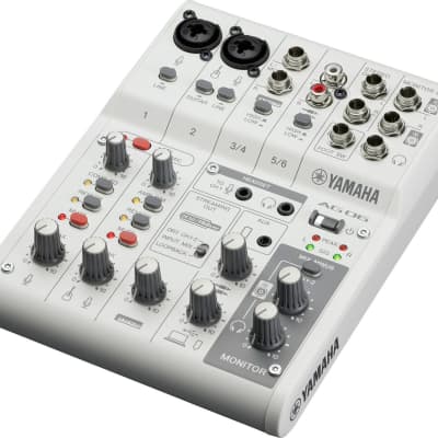 Yamaha AG06MK2 6-Channel Live Streaming Mixer, White w/ USB Interface image 2