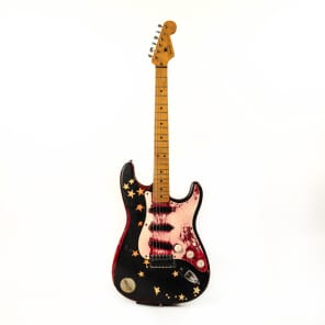 MAKE OFFER Fender Stratocaster 1988 Black Over Metallic Candy Apple Red Billy Corgan Siamese Dream image 3