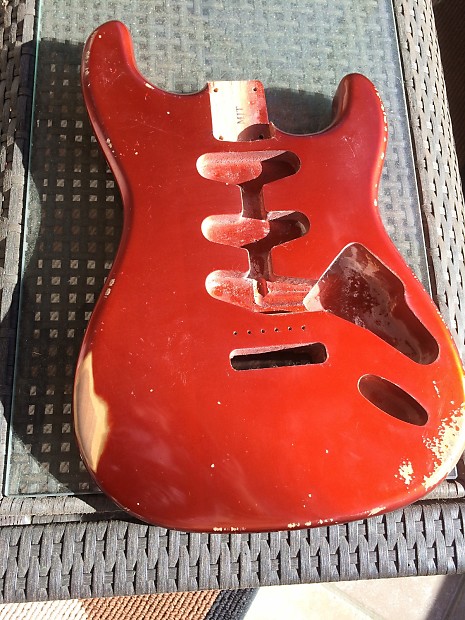 MJT ボディバーガンディレッド MJT Stratocaster body metallic candy apple red NEW!!! | Reverb