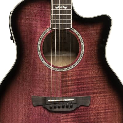 Crafter Noble Small Jumbo Acoustic-Electric Guitar - Transparent Purple Burst image 6