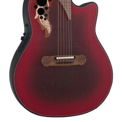 OVATION 2087GT Adamas Deep Contour Cut (USA) Round Elektro-Akustik-Gitarre inkl. Case, reverse red bu image 2