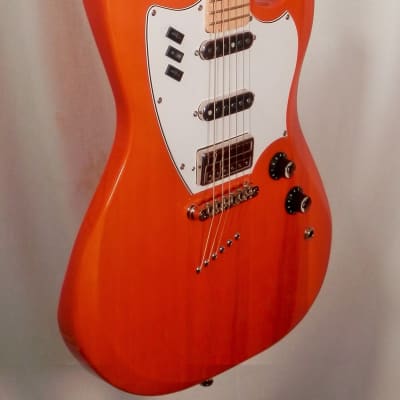 Guild Surfliner Sunset Orange Solid Body Electric Guitar with Deluxe Guild Gig Bag image 3