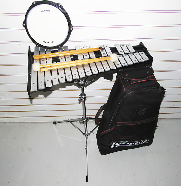 LUDWIG BELL GLOCKENSPIEL PERCUSSION KIT w STAND DRUM PAD ROLLING CASE GET IT BEFORE SCHOOL STARTS
