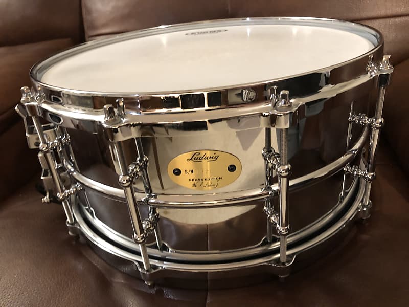Ludwig LB402BT Brass Edition Supraphonic 6.5x14" Snare Drum with Tube Lugs image 3