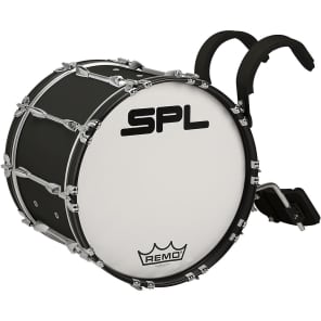 Sound Percussion Labs MBD2414XWH Birch Marching Bass Drum with Carrier - 24x14"