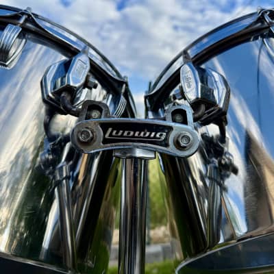 BONHAM Ludwig Stainless Steel Kit 24-13-14-15-16 concert toms - 1976-1978 - Great conditions image 5