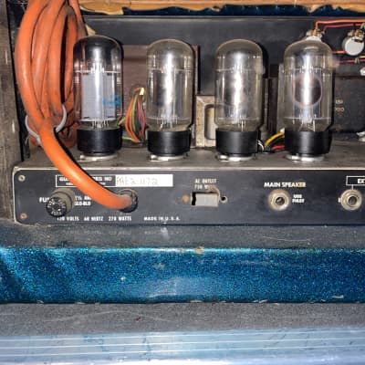 Serviced Plush Congress IV Blue Sparkle Vintage Tube Amplifier image 7