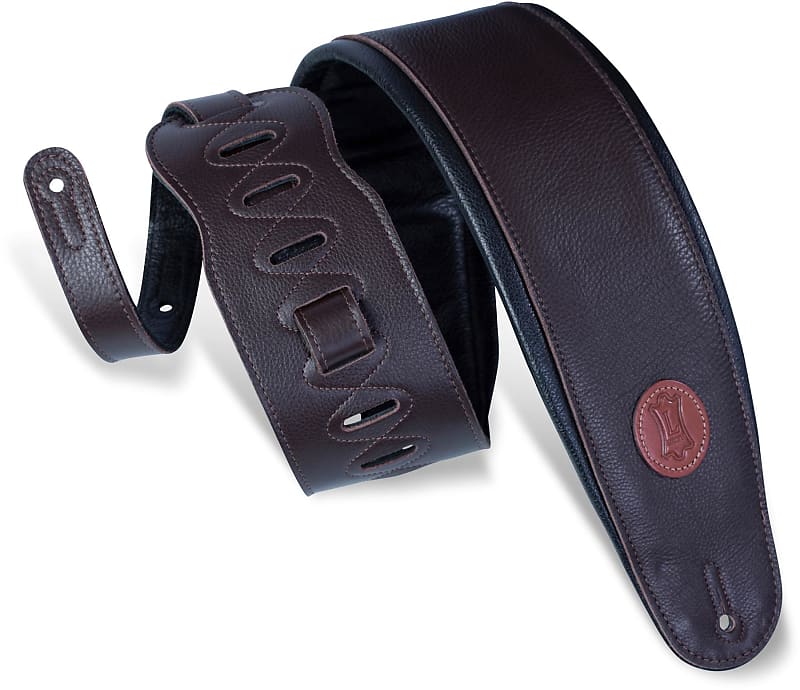 Levy's MSS2-4 Garment Leather Bass Strap - Dark Brown image 1