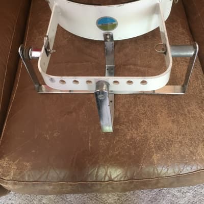 Ludwig  Marching Percussion Timp-Tom Trio #570 with #525 Carrier Early 1970’s - White Marine Pearl WMP image 17