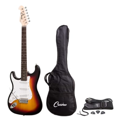 Casino ST-Style Left Handed Electric Guitar Set (Sunburst) for sale