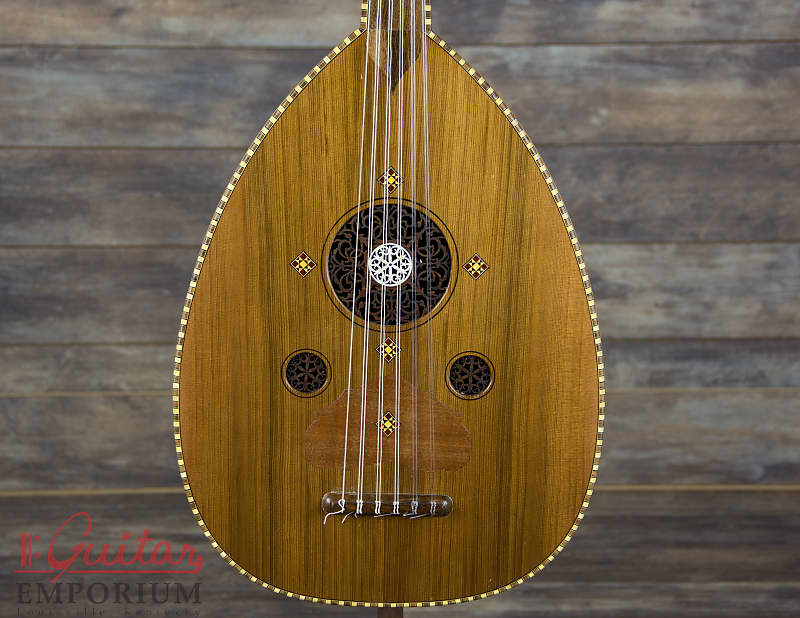 Zeryab Oud exotic world folk music stringed instrument with cool inlay work and gig bag